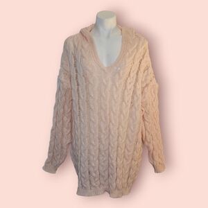 Cozy Pink Cable Knit Sweater
